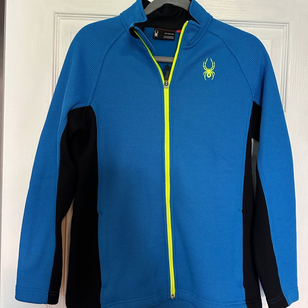 SPYDER Blue Ski Sweater- full zipper XL boys size 18